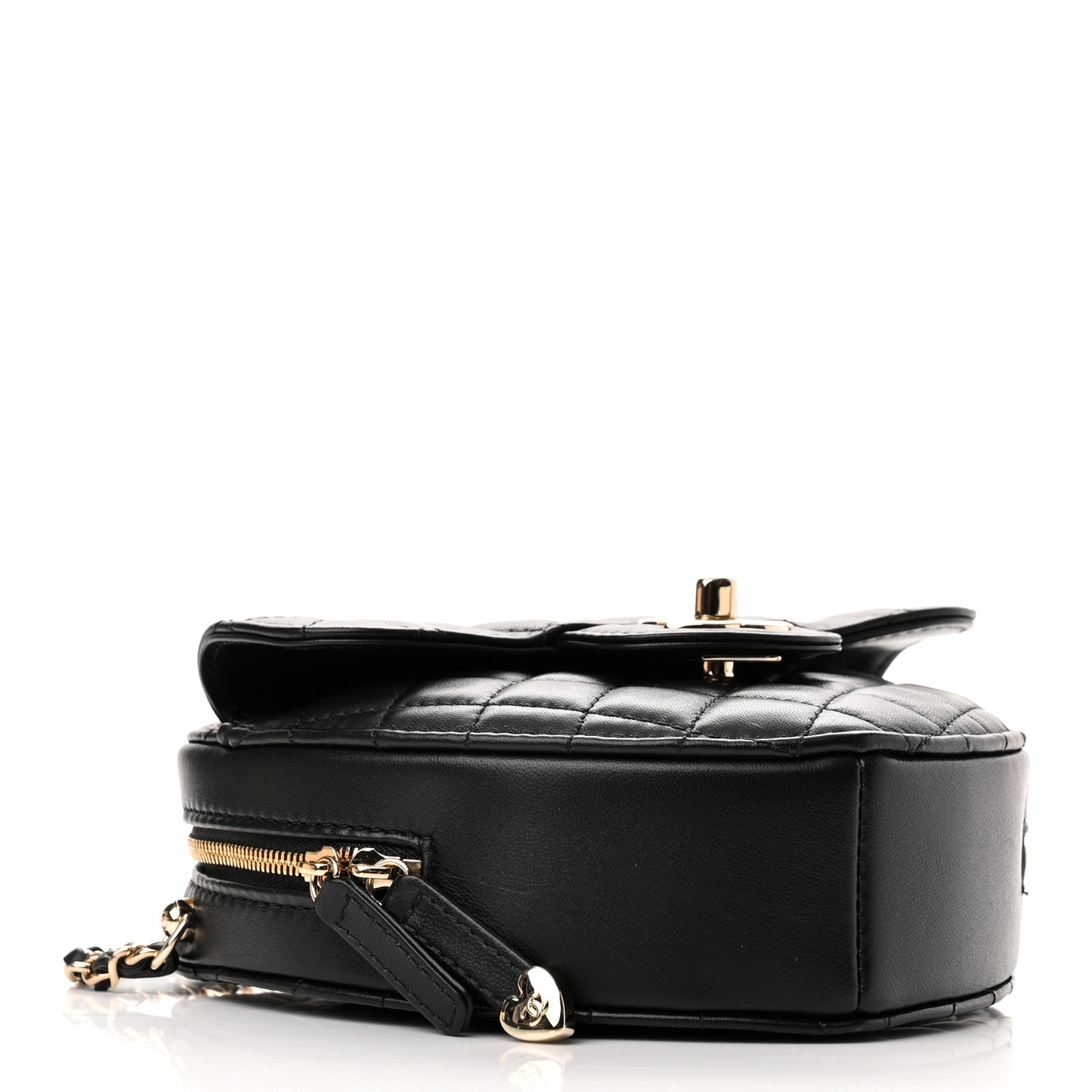 Lambskin Quilted CC In Love Heart Bag Black