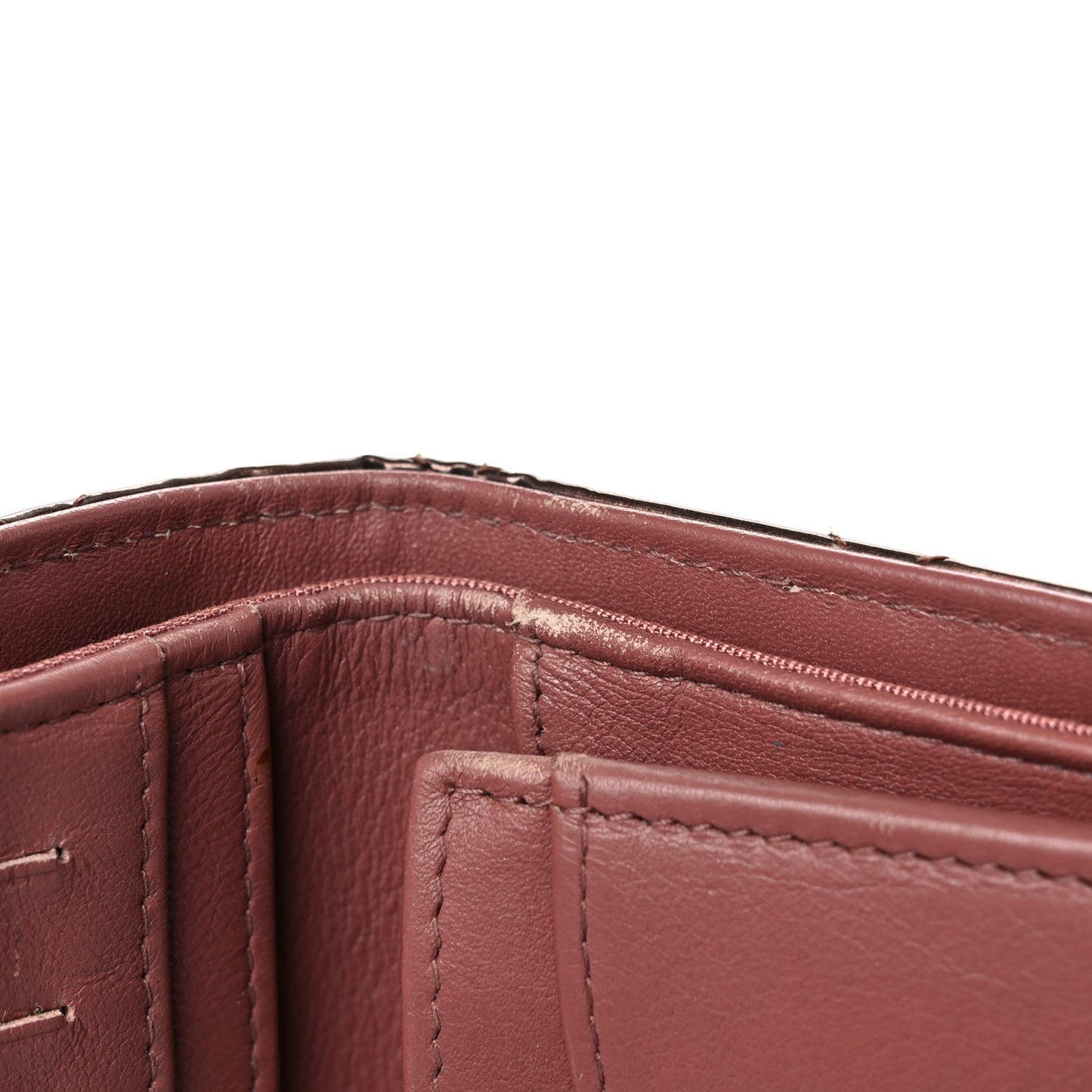 Striated Patent Yen Wallet Pink