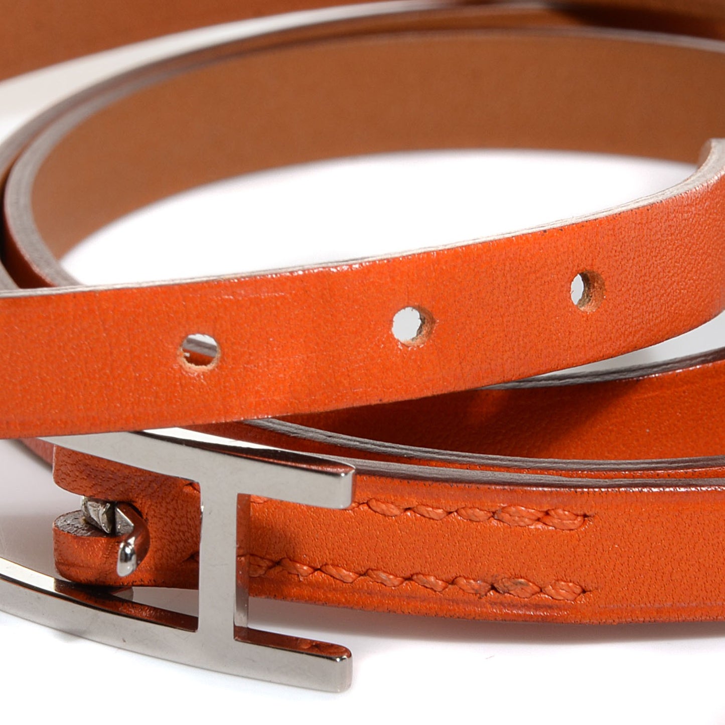 Tadelakt Hapi 3 MM Triple Tour Wrap Bracelet Size Medium Orange
