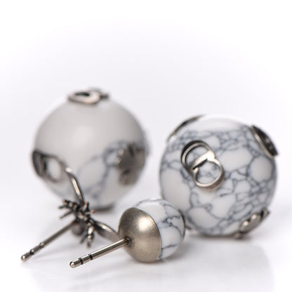 Christian Dior Marble Mise En Dior Tribal Bee Earrings White 4 of 5