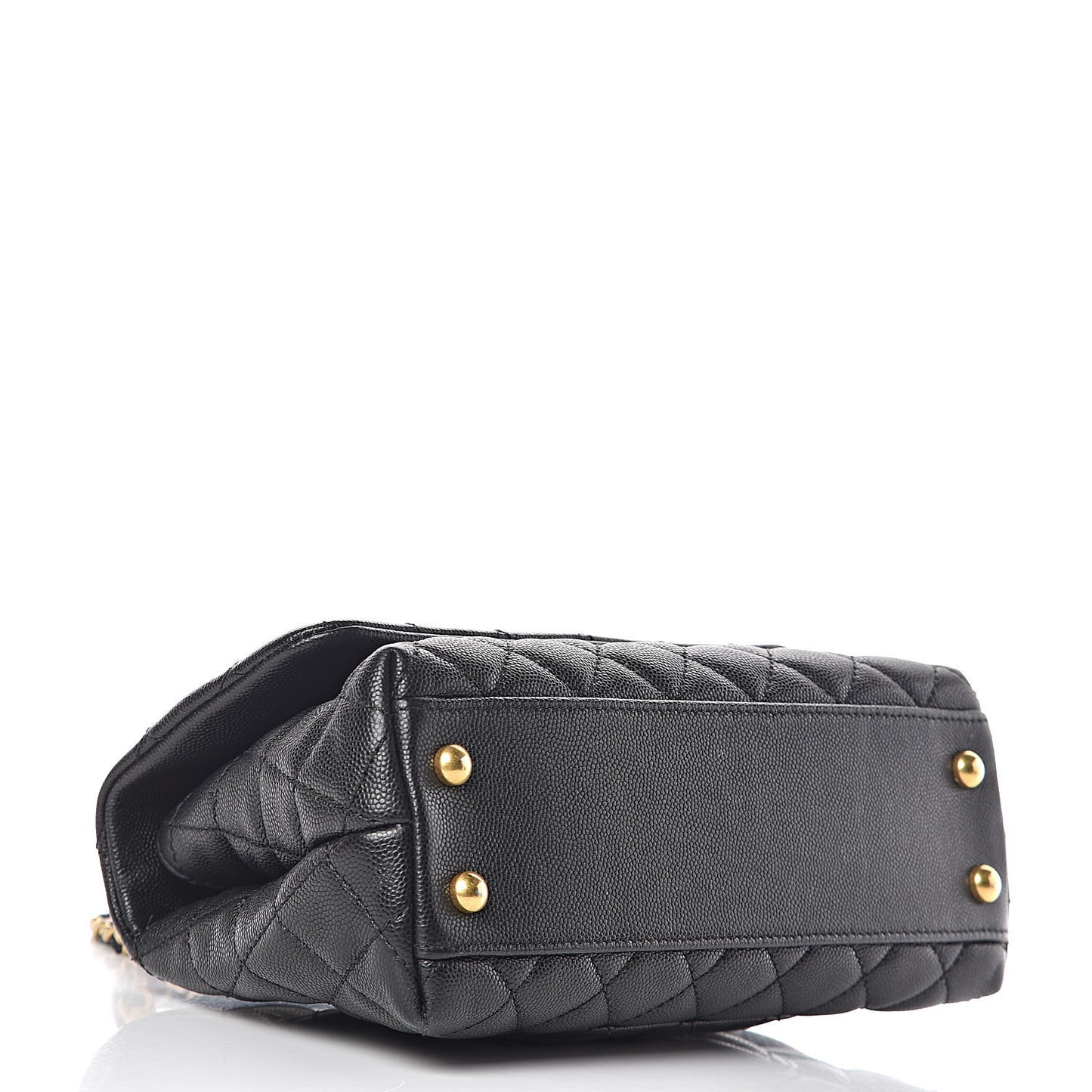 Caviar Quilted Mini Coco Handle Flap Black