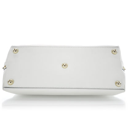 Valentino Garavani Leather Rockstud Dome Satchel White 6 of 9