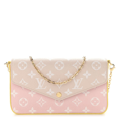Louis Vuitton Empreinte Spring in the City Felicie Pochette Chain Wallet Pink Beige Yellow 3 of 10