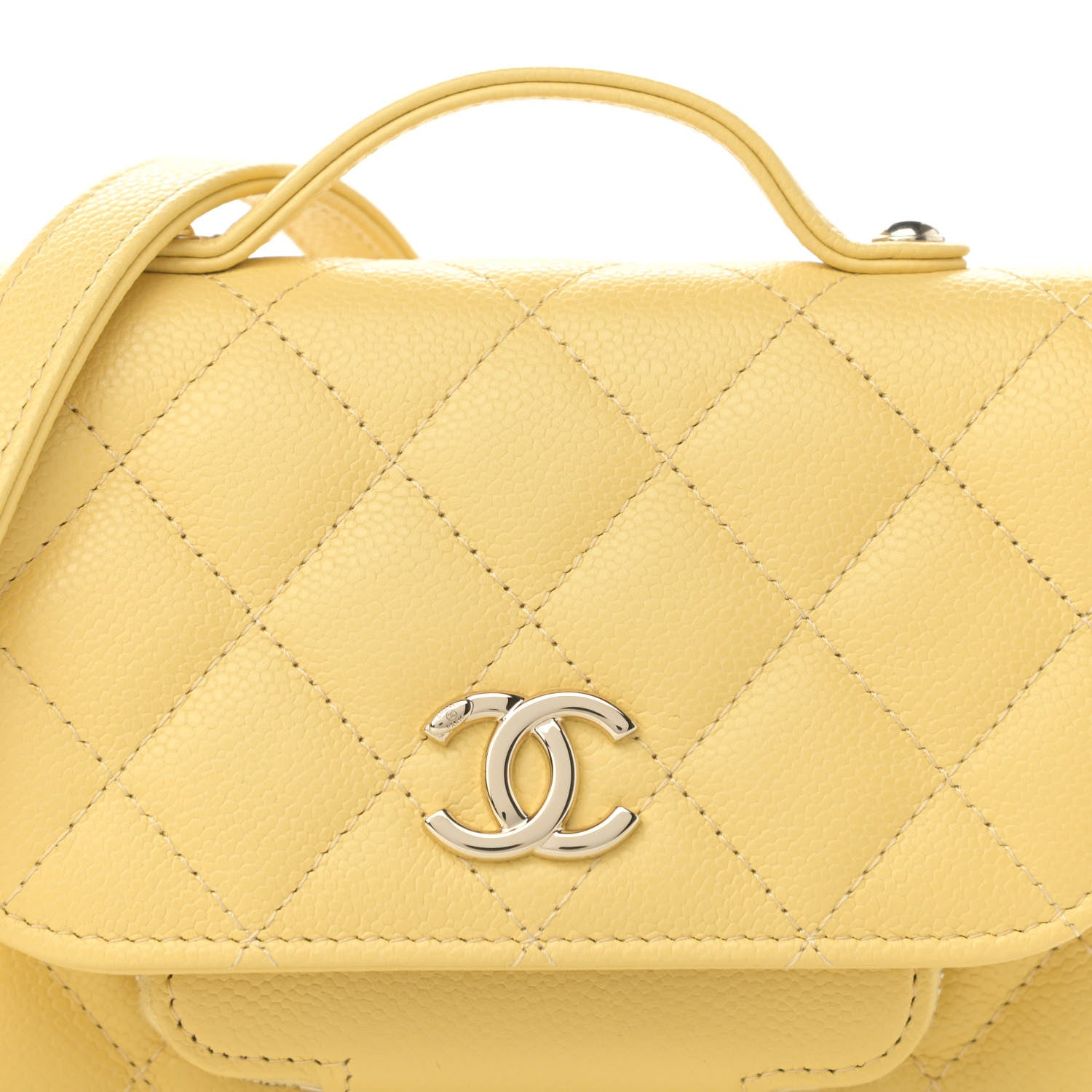 Chanel Caviar Quilted Business Affinity Clutch With Chain Flap Yellow 9 of 12