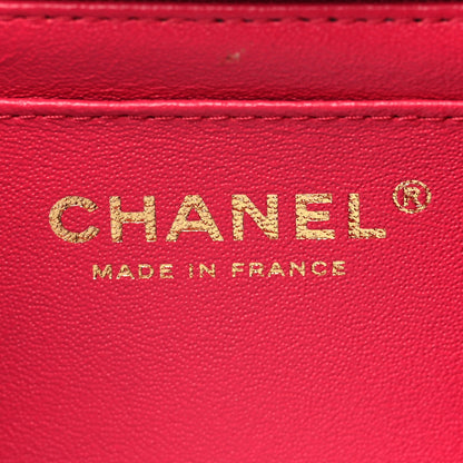 Chanel Lambskin Quilted Mini Top Handle Rectangular Flap Dark Pink 6 of 10