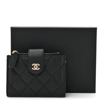 Chanel Caviar Quilted Compact Zipped Pocket Wallet Black 10 of 10
