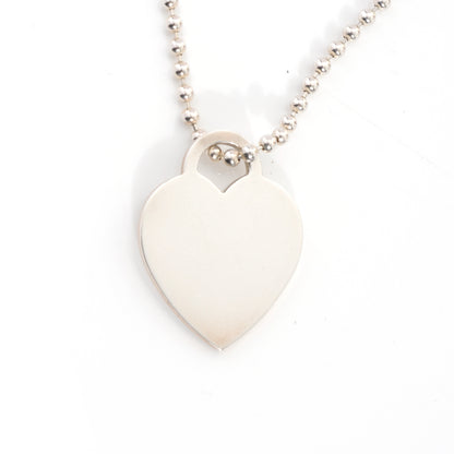 Tiffany Sterling Silver Long Return to Tiffany Heart Pendant Necklace 3 of 5