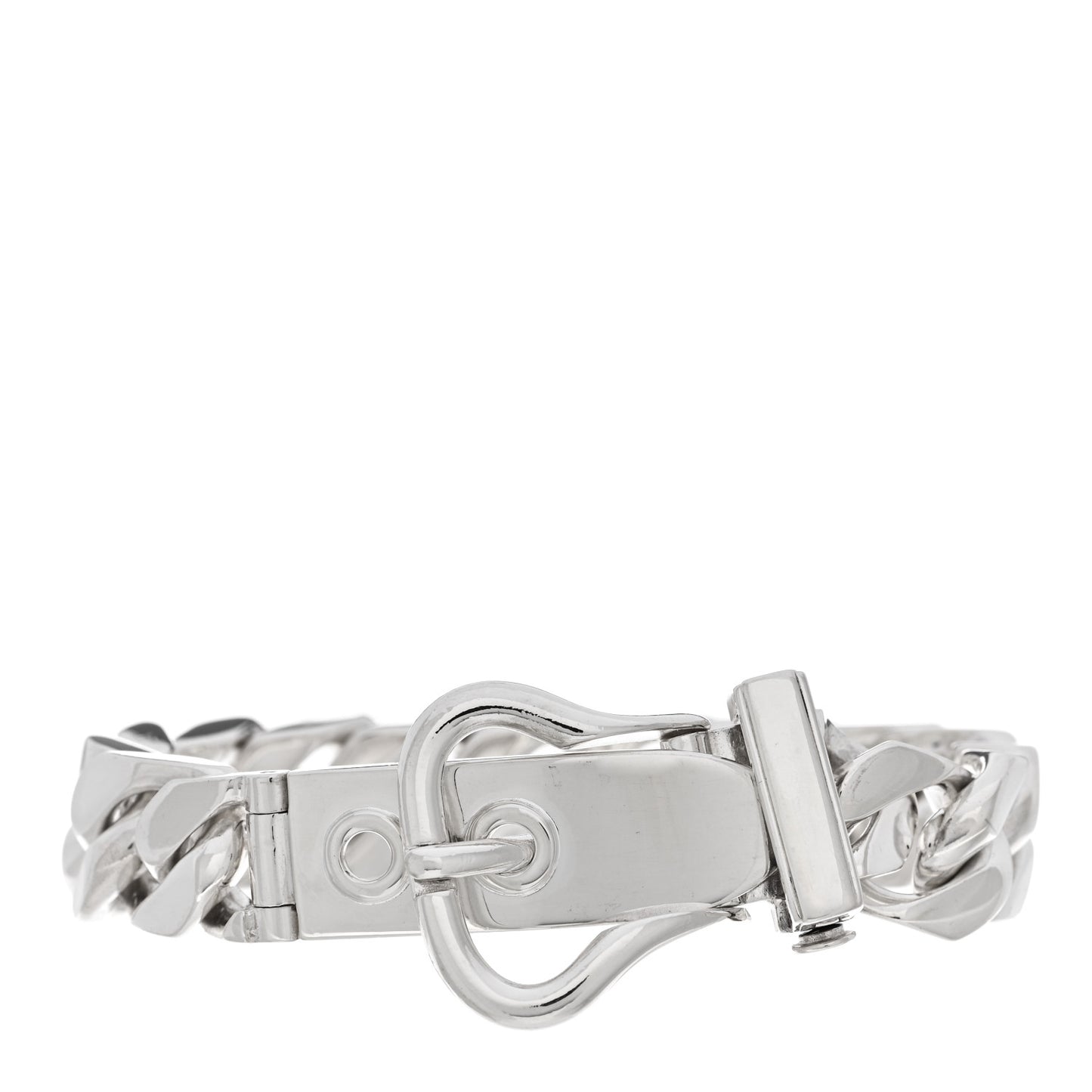 Sterling Silver Cuban Buckle Bracelet