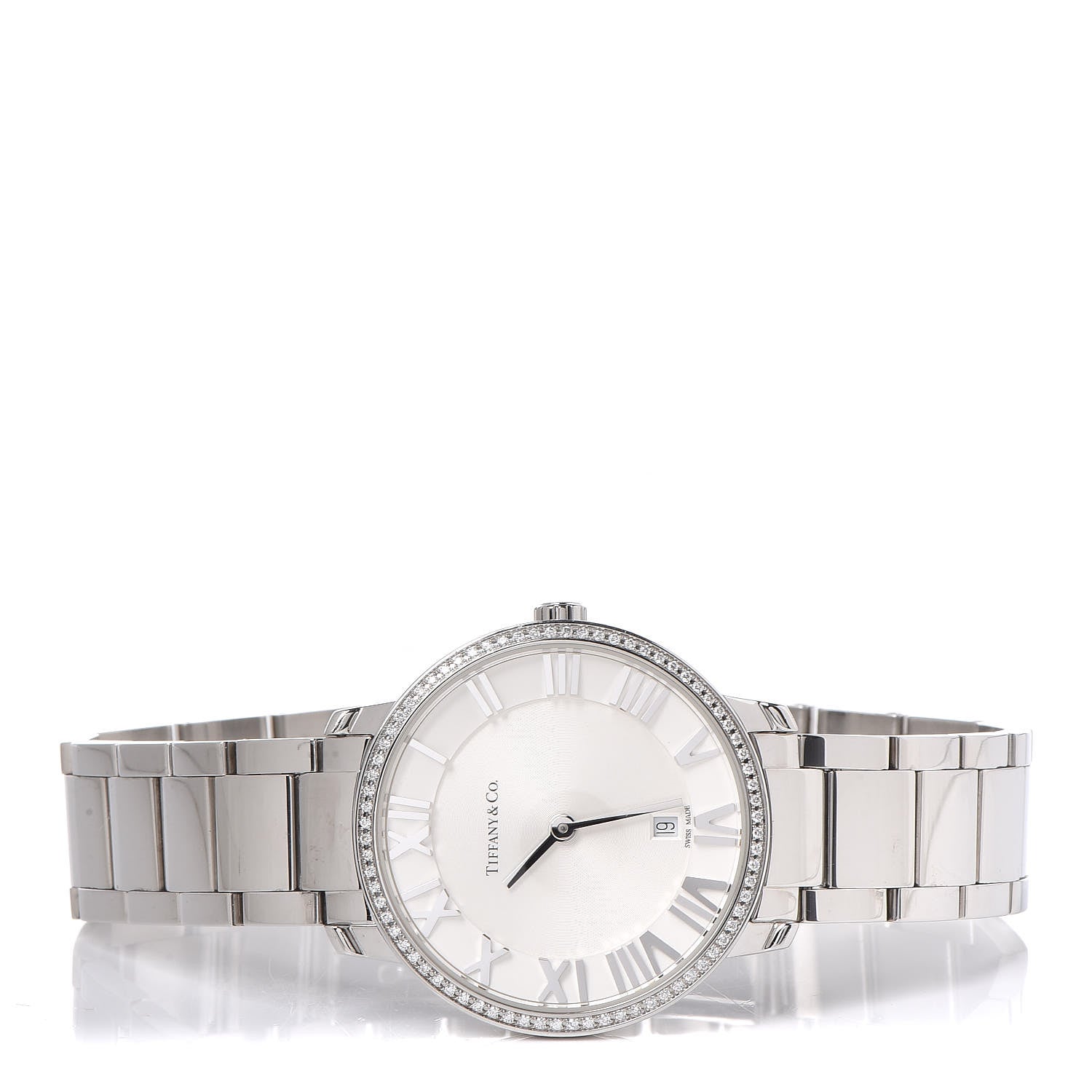 Tiffany Stainless Steel Diamond Bezel 31mm Atlas 2-Hand Quartz Watch 3 of 6