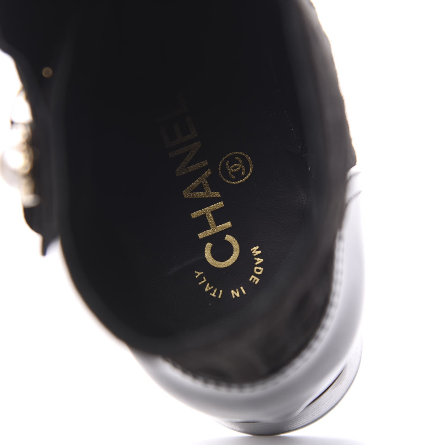 Chanel Suede Patent Calfskin Quilted Cap Toe Short Boots 38.5 Black 8 of 12