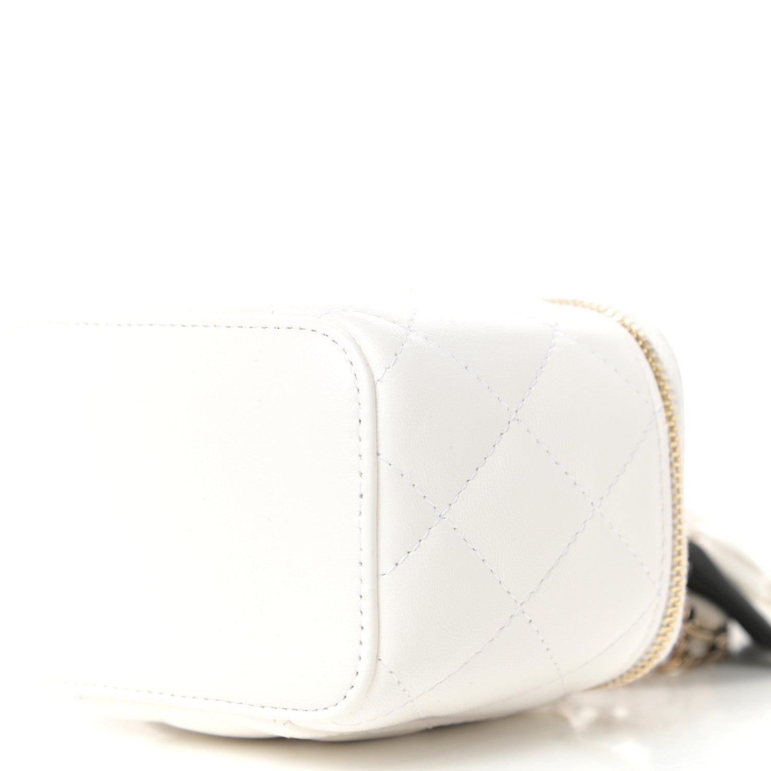 Chanel Lambskin Quilted Small Camellia Bow Vanity Case With Chain White 9 of 10