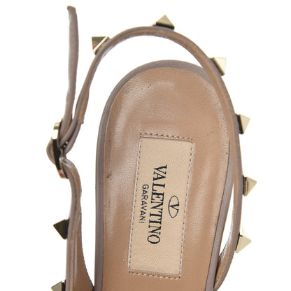 Valentino Garavani Patent Rockstud Half D'Orsay Slingback 85mm Pumps 38 Poudre 14 of 21