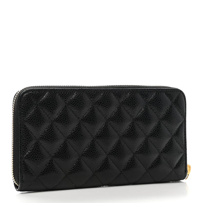 Chanel Caviar Quilted Large Gusset Zip Around Wallet Black 3 of 9