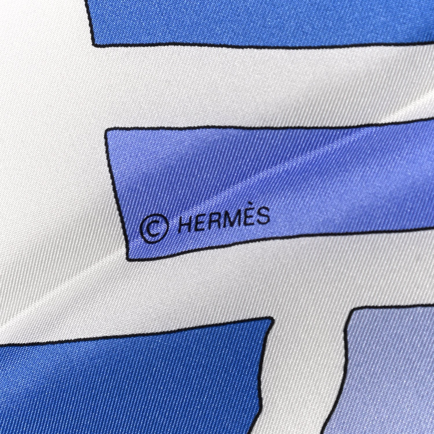 Hermes Silk Robe Du Soir Scarf 140 Bleu Ciel Beige 4 of 6