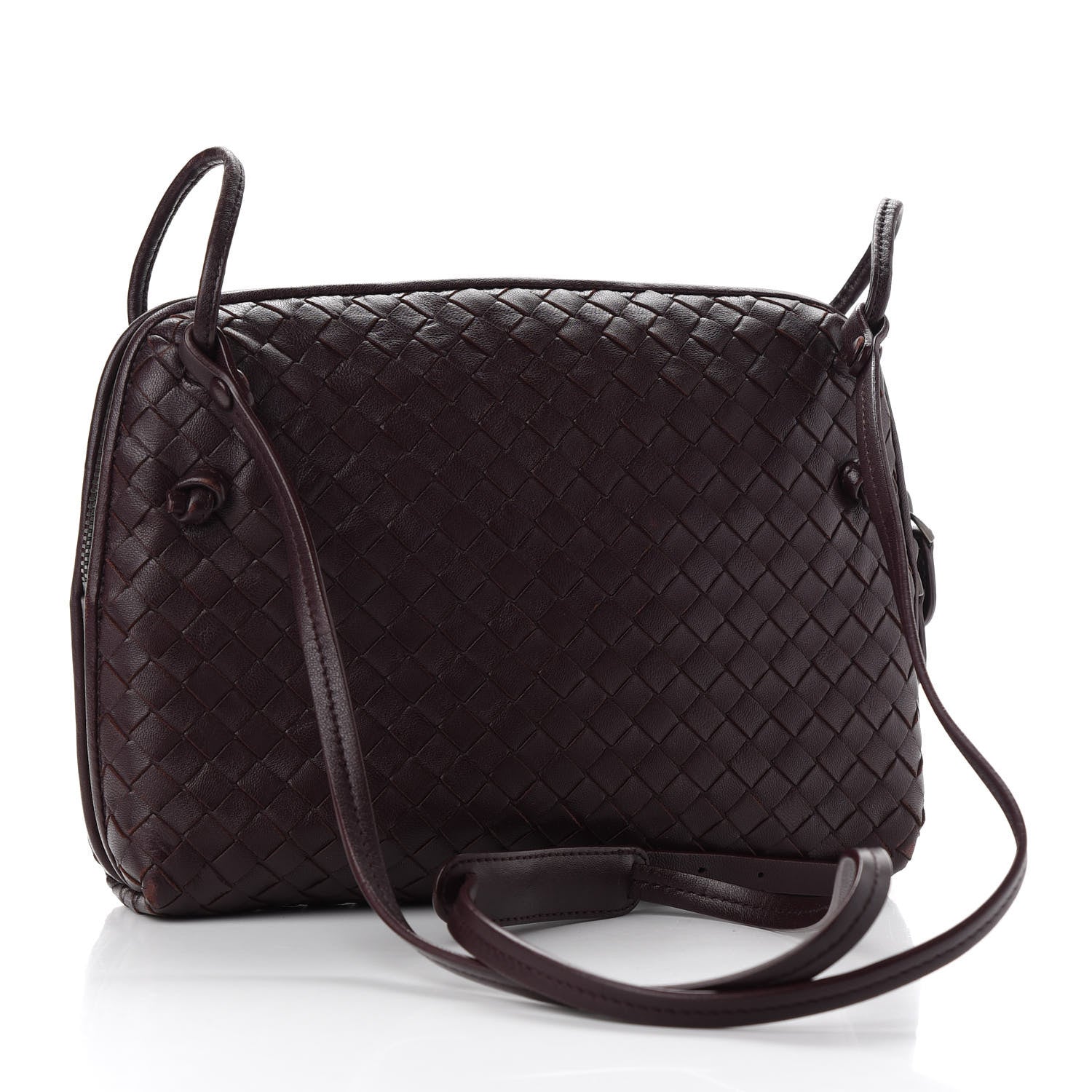 Bottega Veneta Nappa Intrecciato Nodini Crossbody Messenger Aubergine 3 of 10