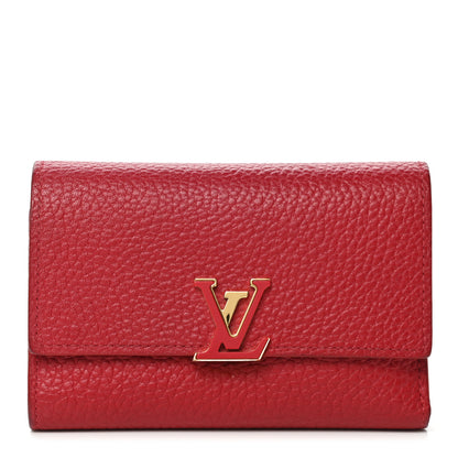 Louis Vuitton Taurillon Capucines Compact Wallet Rubis 1 of 14