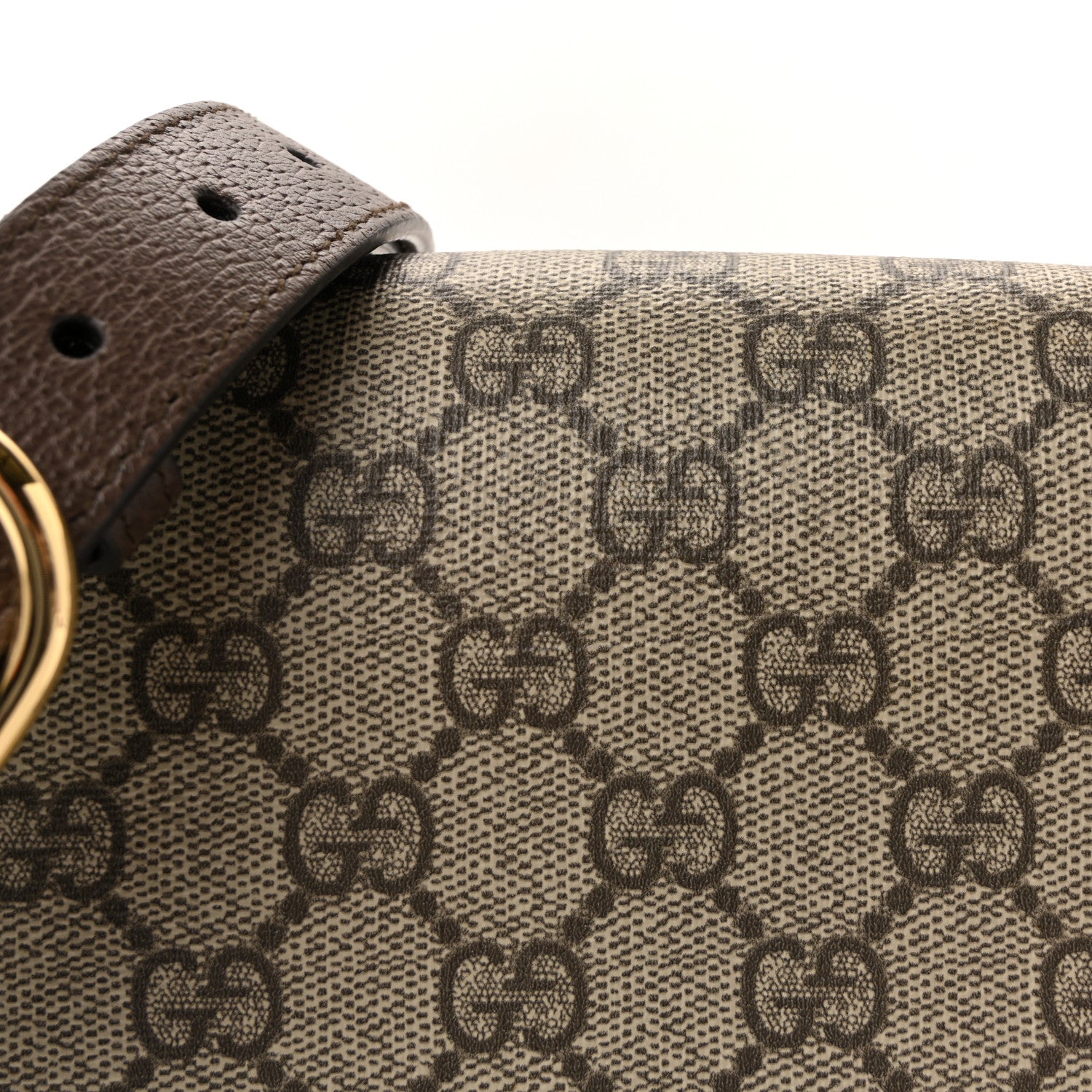 Gucci GG Supreme Monogram Textured Dollar Calfskin Web Medium Blondie Top Handle Shoulder Flap Bag Beige Ebony New Acero 14 of 19