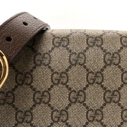 Gucci GG Supreme Monogram Textured Dollar Calfskin Web Medium Blondie Top Handle Shoulder Flap Bag Beige Ebony New Acero 14 of 19