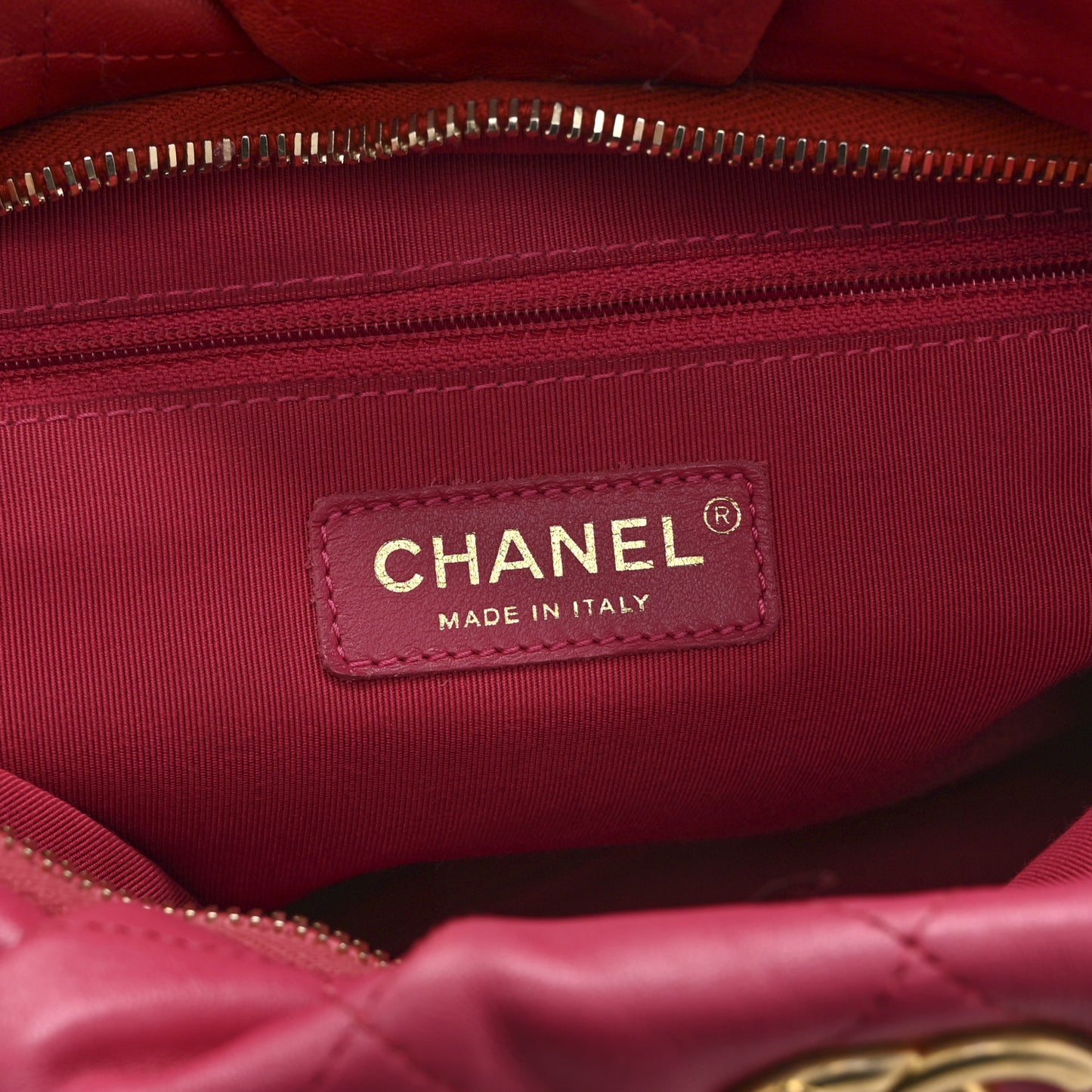 Calfskin Quilted Coco Shelter Bowling Bag Dark Pink Red