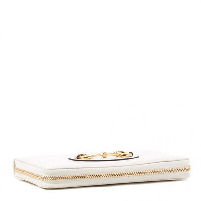 Gucci Boarded Plutone Calfskin Horsebit 1955 Zip Around Wallet Mystic White 3 of 9