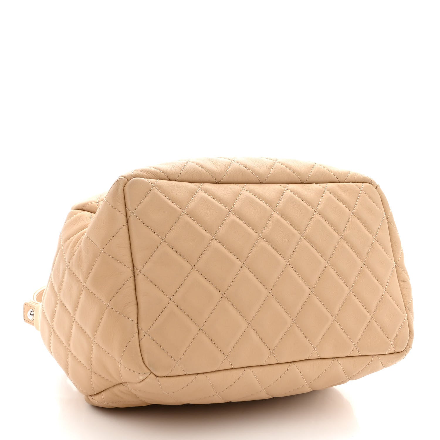 Chanel Lambskin Quilted Small CC Chain Bucket Drawstring Bag Light Beige 4 of 11