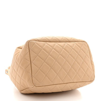 Chanel Lambskin Quilted Small CC Chain Bucket Drawstring Bag Light Beige 4 of 11