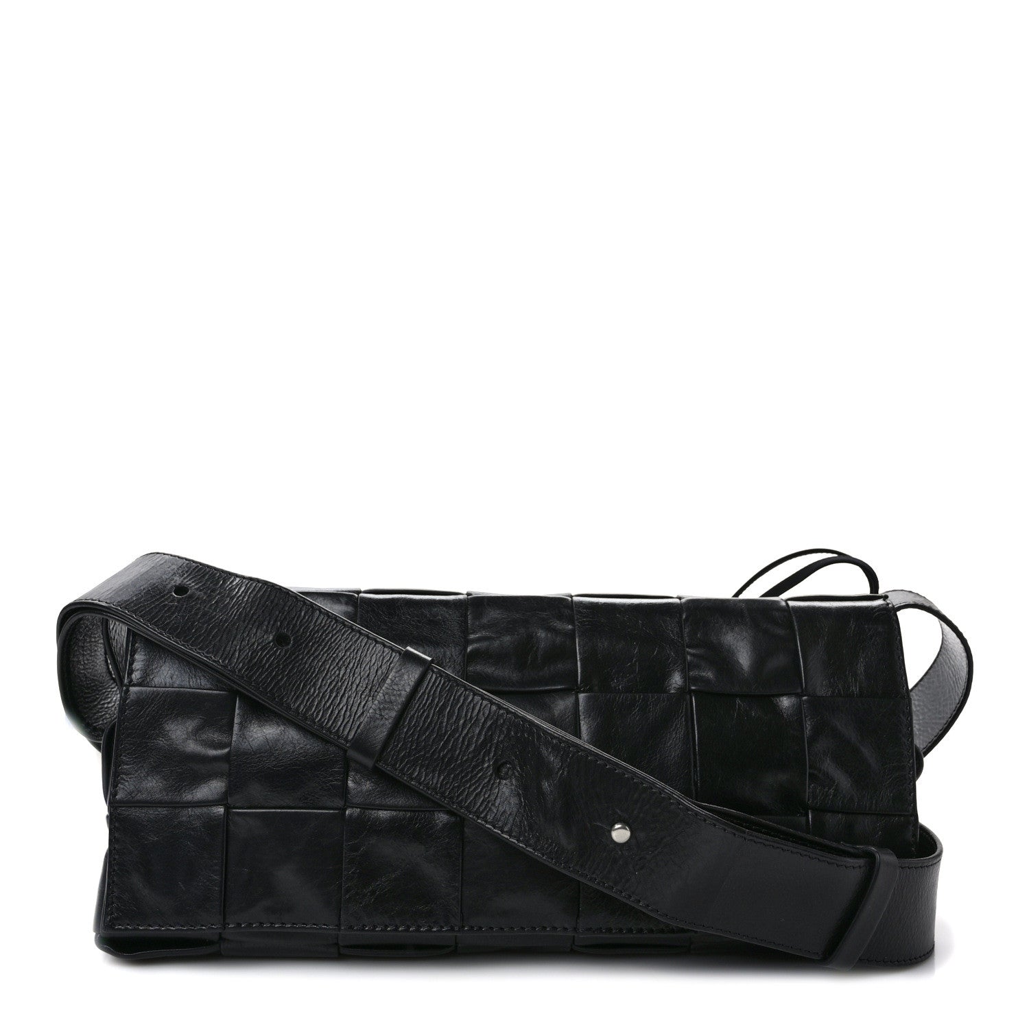 Bottega Veneta Paper Calfskin Intrecciato Stretch Cassette Black 1 of 11