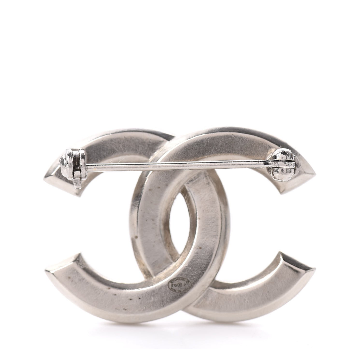 Crystal Baguette CC Brooch Grey Silver
