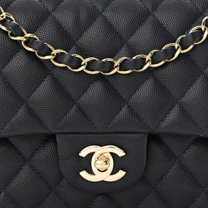 Chanel Caviar Quilted Medium Double Flap Dark Blue 8 of 10