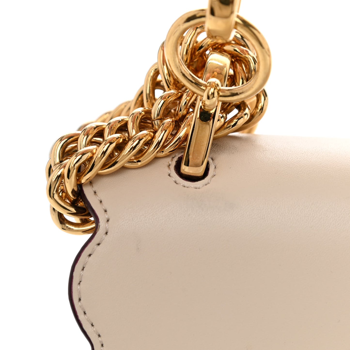 Vitello Liberty Scalloped Studded Kan I Shoulder Bag Camelia