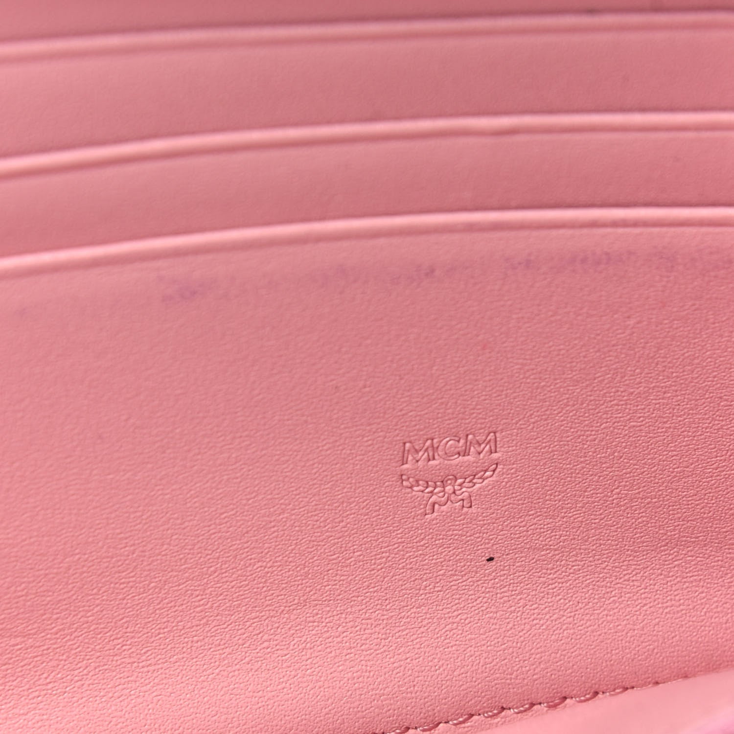 MCM Visetos Large Zip Around Wallet Pink 6 of 11