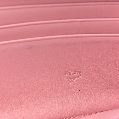 MCM Visetos Large Zip Around Wallet Pink 6 of 11