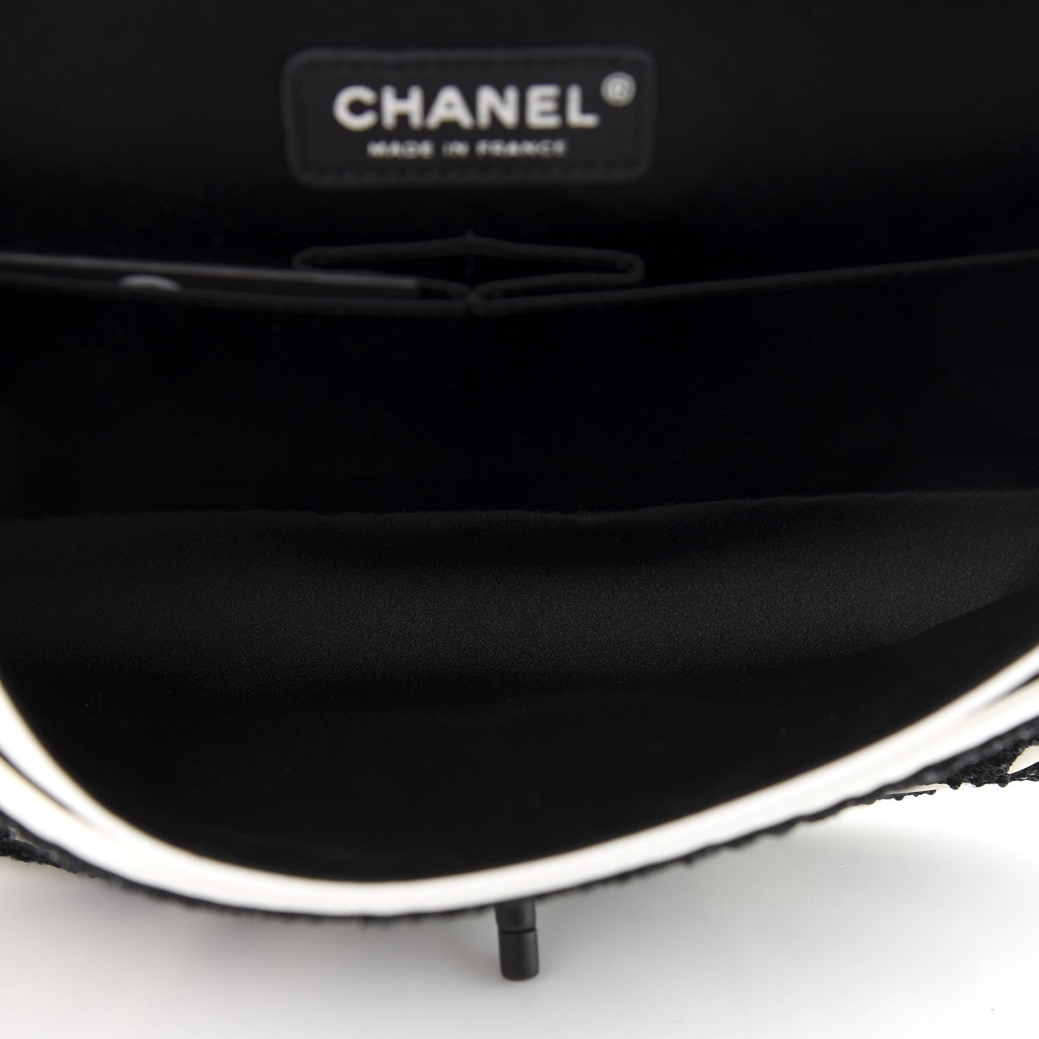 Chanel Lambskin Crystal Embroidered Medium Garden Of Versailles Double Flap Black White 5 of 17