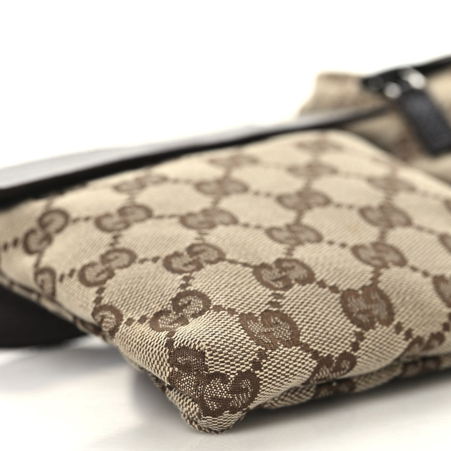 GG Monogram Double Pocket Belt Bag Dark Brown