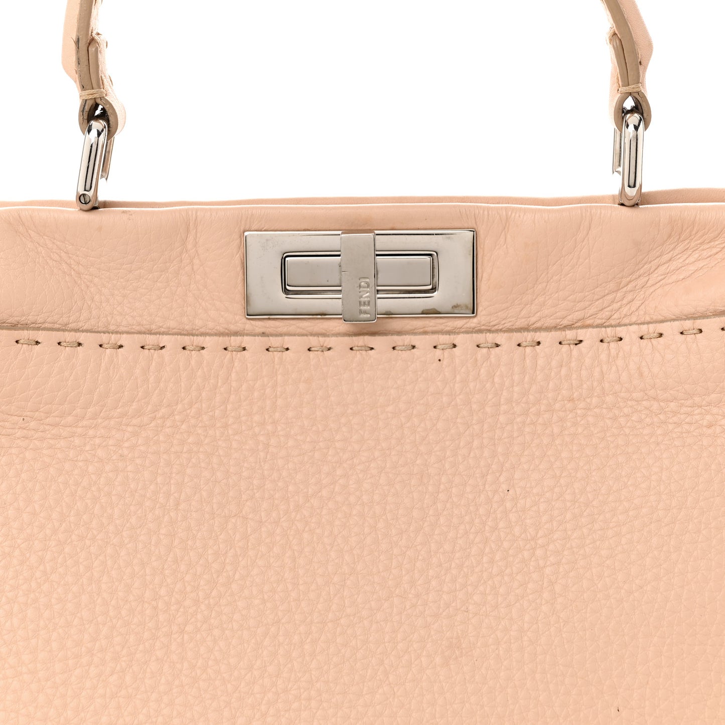 Cuoio Romano Selleria Bi-Color Medium Peekaboo Iconic Satchel Rosa Plaster Pesca