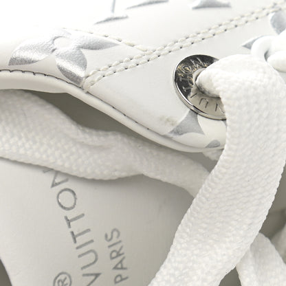 Louis Vuitton Calfskin Monogram Debossed Time Out Sneakers 38 White Silver 10 of 11