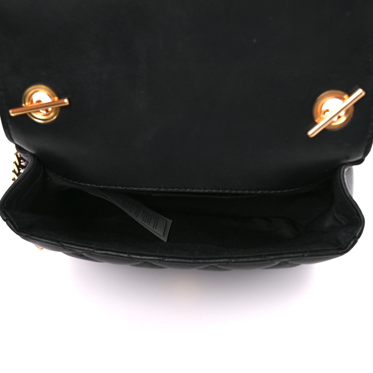 Nappa Quilted Small Medusa Chain Crossbody Black