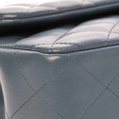 Chanel Lambskin Quilted Jumbo Double Flap Light Blue 9 of 12