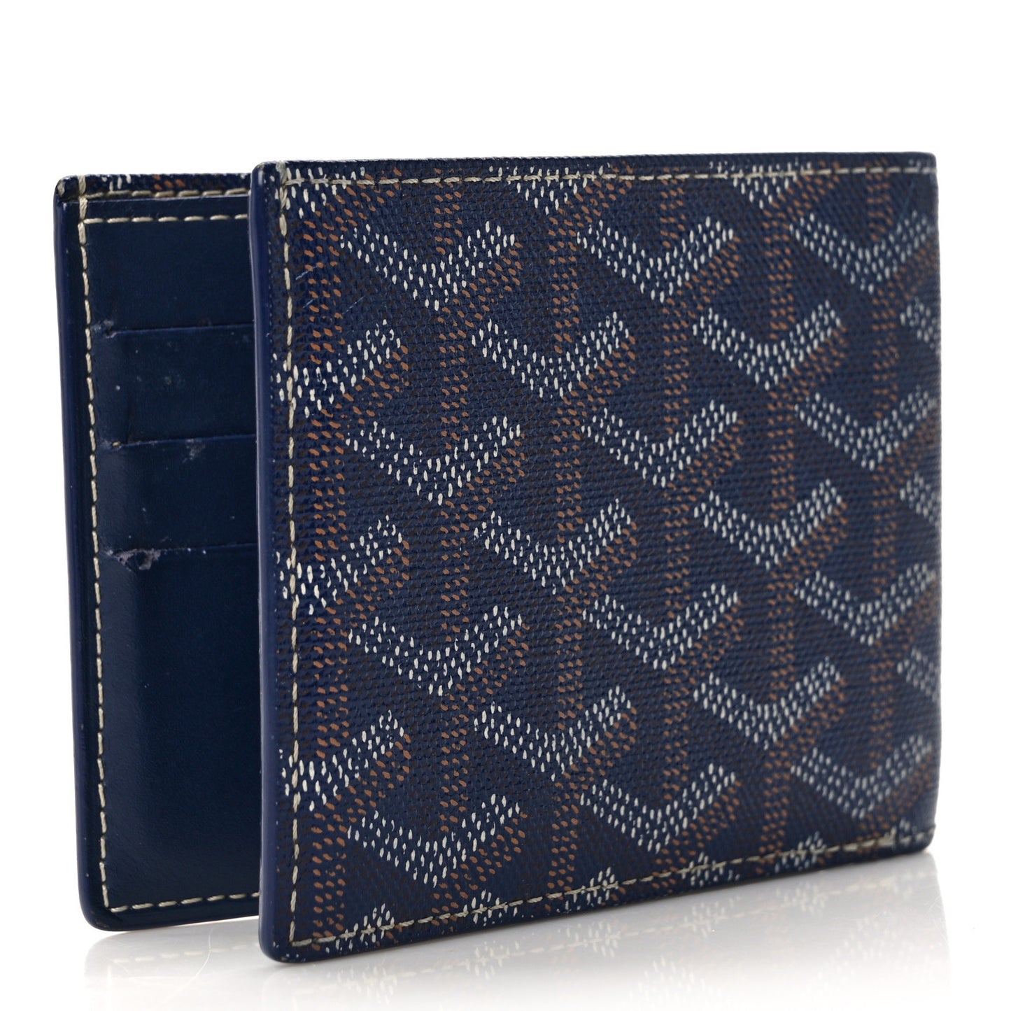 Goyardine Bi-Fold Victoire PM Wallet Navy