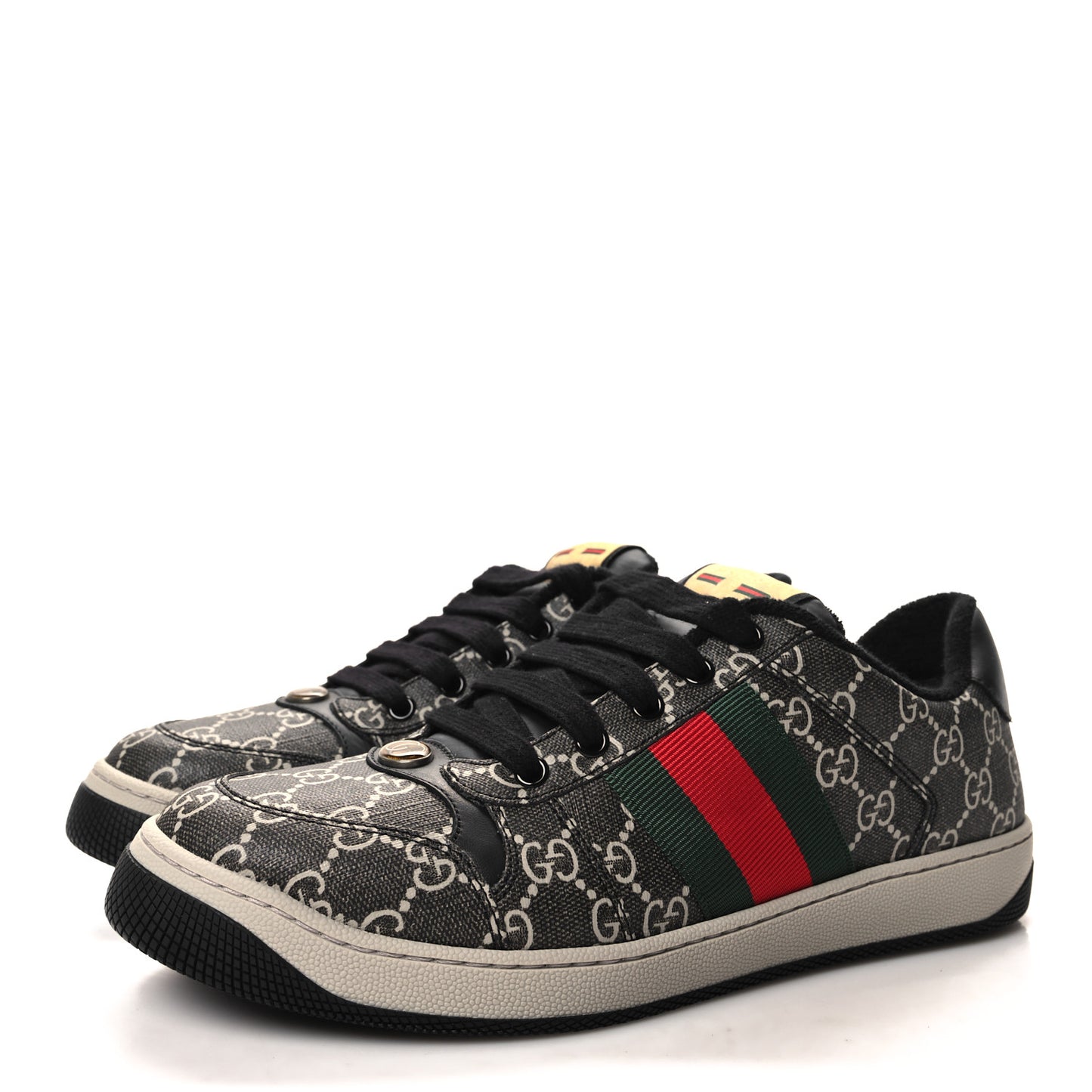 GG Supreme Web Mens Screener Sneakers 8 Black Grey