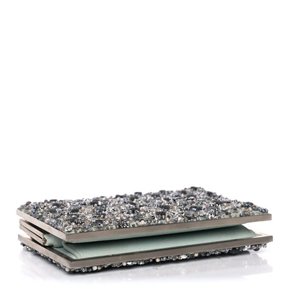 Judith Leiber Crystal Sequin Embellished Minaudiere Clutch Silver 4 of 14