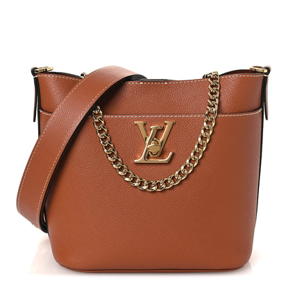 Louis Vuitton Calfskin Lock and Walk Bucket Cognac 1 of 11