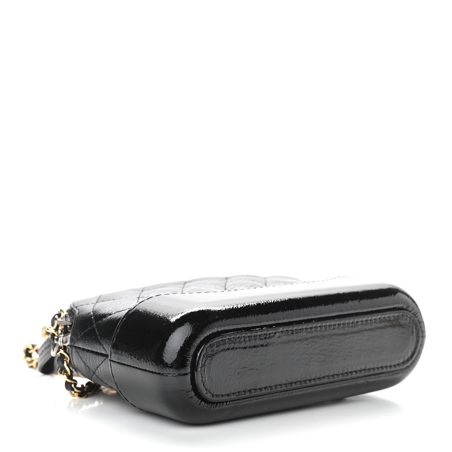 Chanel Patent Goatskin Quilted Small Gabrielle Clutch With Chain Black 4 of 10