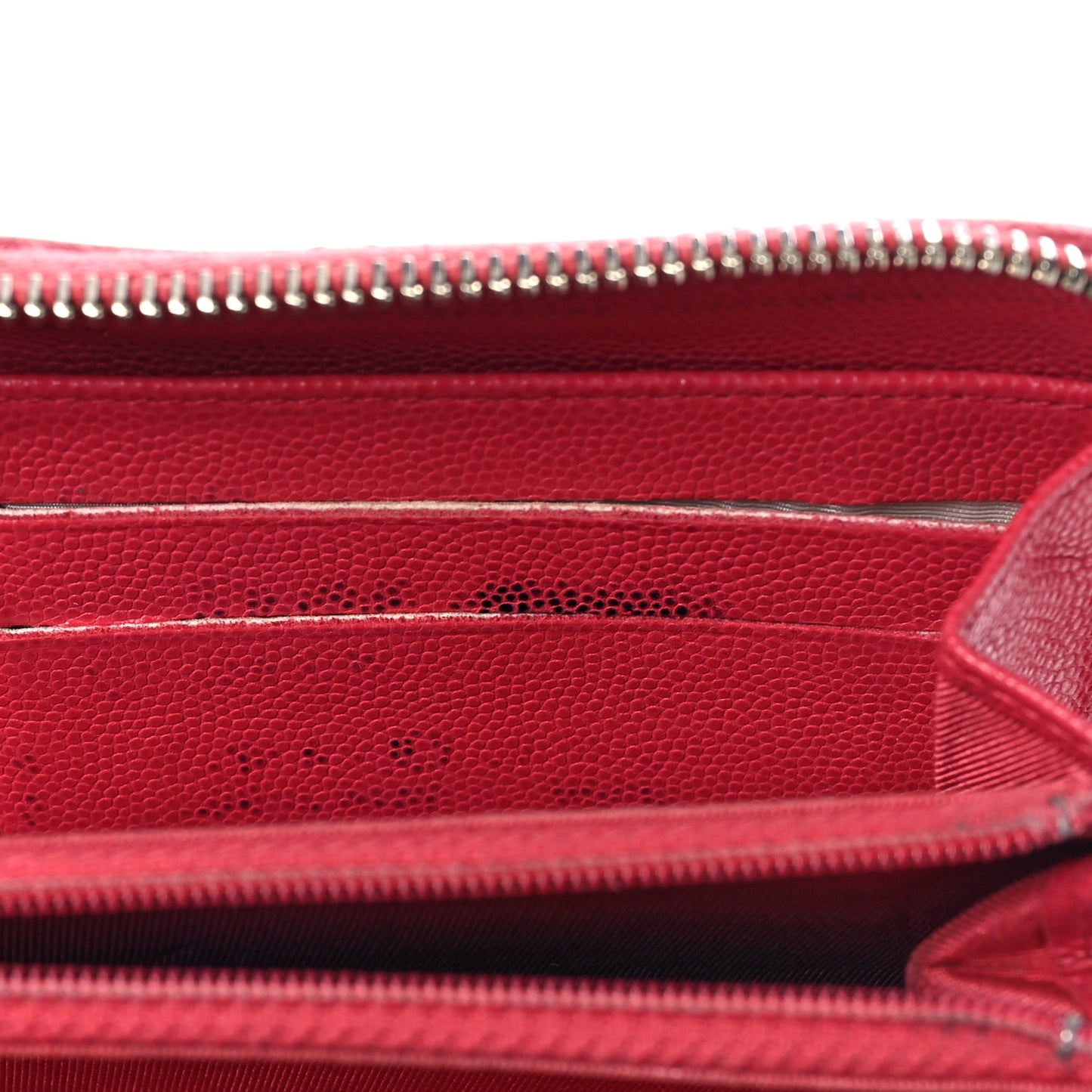 Caviar Quilted Large Gusset Zip Around Wallet Fuchsia