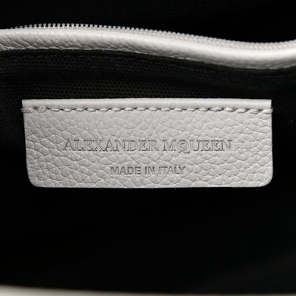 Alexander McQueen Pebbled Calfskin Small Skull Padlock Zip Around Tote Light Grey 6 of 13