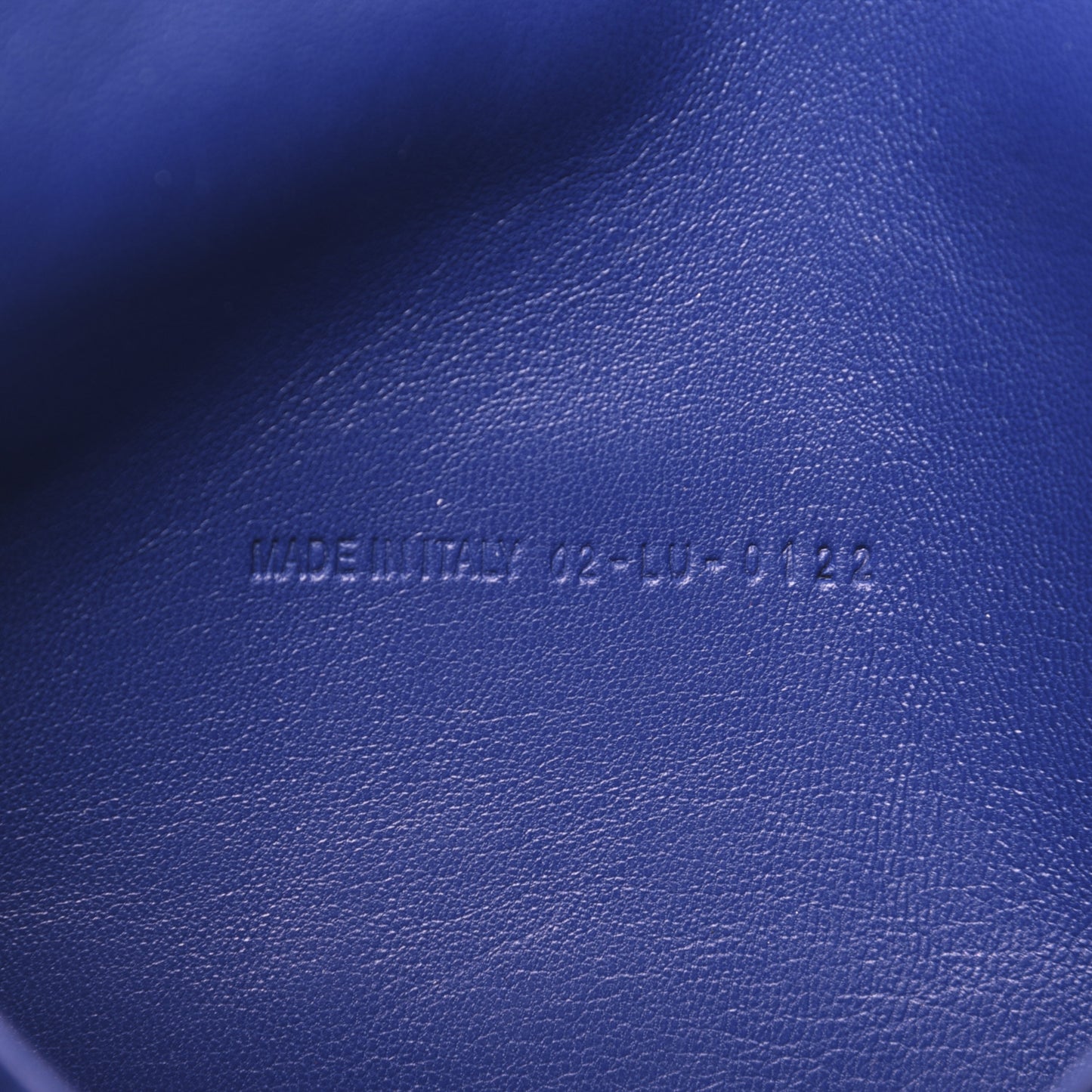 Lambskin Cannage New Lock Pouch Blue