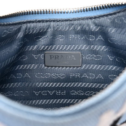 Prada Nylon Drill Logo Embroidered Re-Edition 2005 Shoulder Bag Celeste White 6 of 9