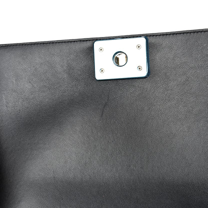 Chanel Calfskin Chevron Quilted Medium Boy Flap Black 11 of 13