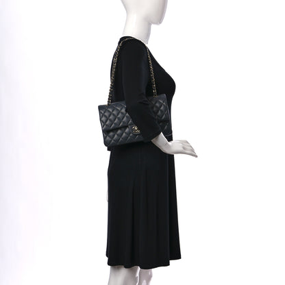 Chanel Caviar Quilted Medium Double Flap Dark Grey 2 of 10