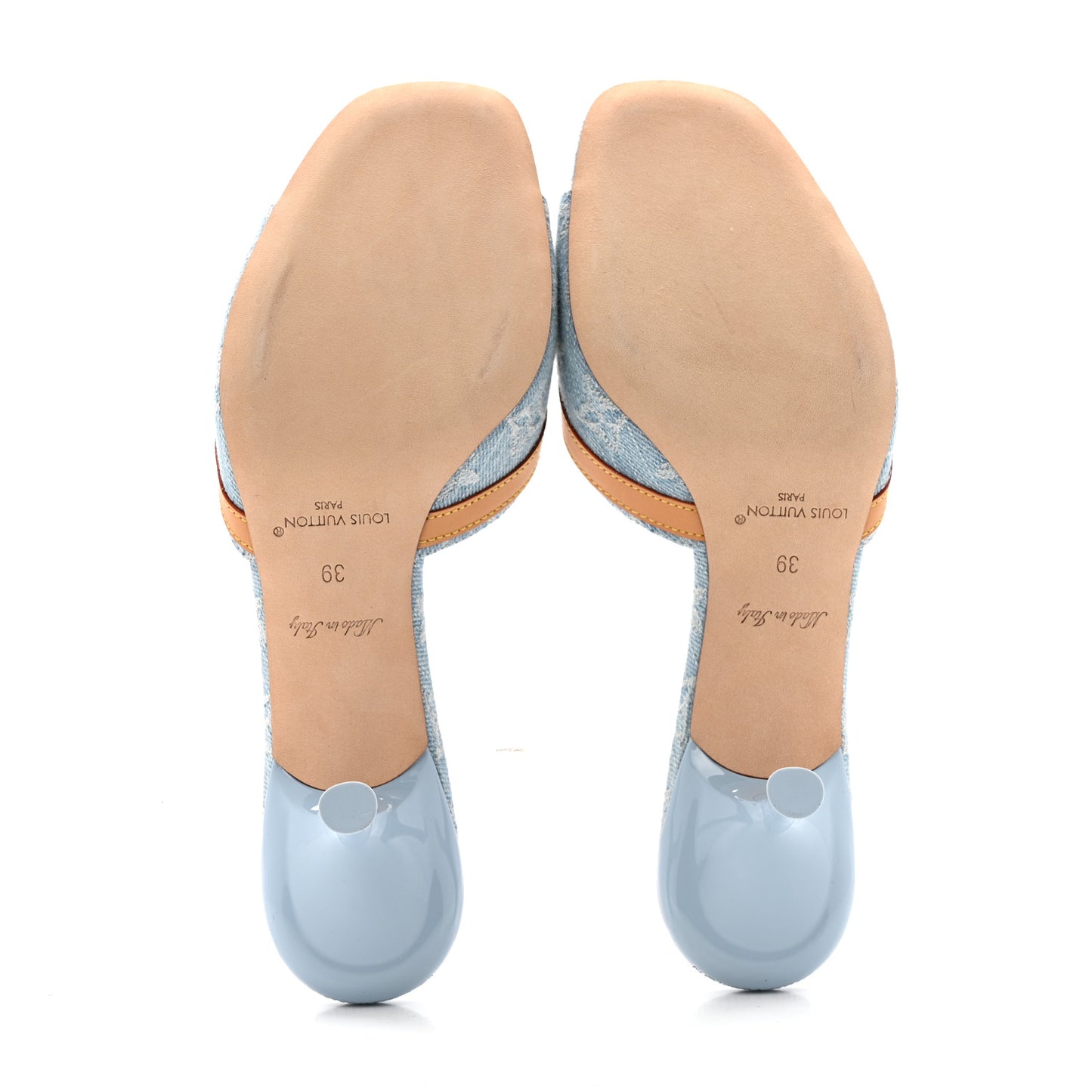 Denim Monogram Neo Revival Mules 39 Light Blue